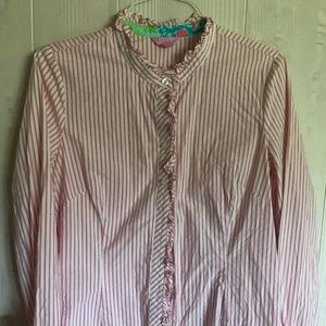 Lilly Pulitzer pink and white long sleeve top